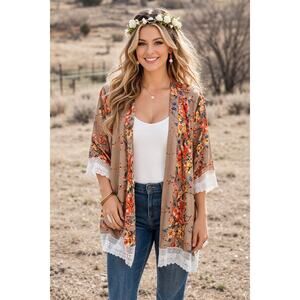 R155 Hipster Row Small Kimono with Lace R0000155